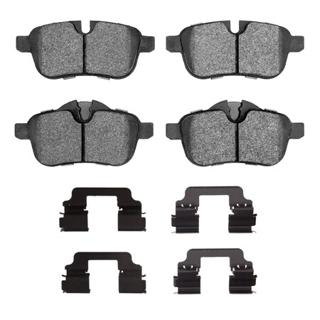 Dynamic Friction Co 5000 Advanced Brake Pads - Ceramic and Hardware Kit, Long Pad Wear, , Rear 1552-1433-01
